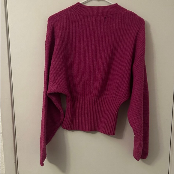 Pink Rose Women's Crew Neck Sweater - Deep Pink - Picture 4 of 4